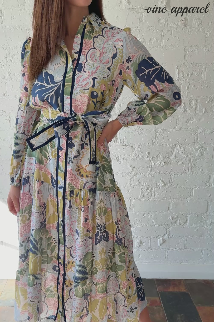 Navy Green Print