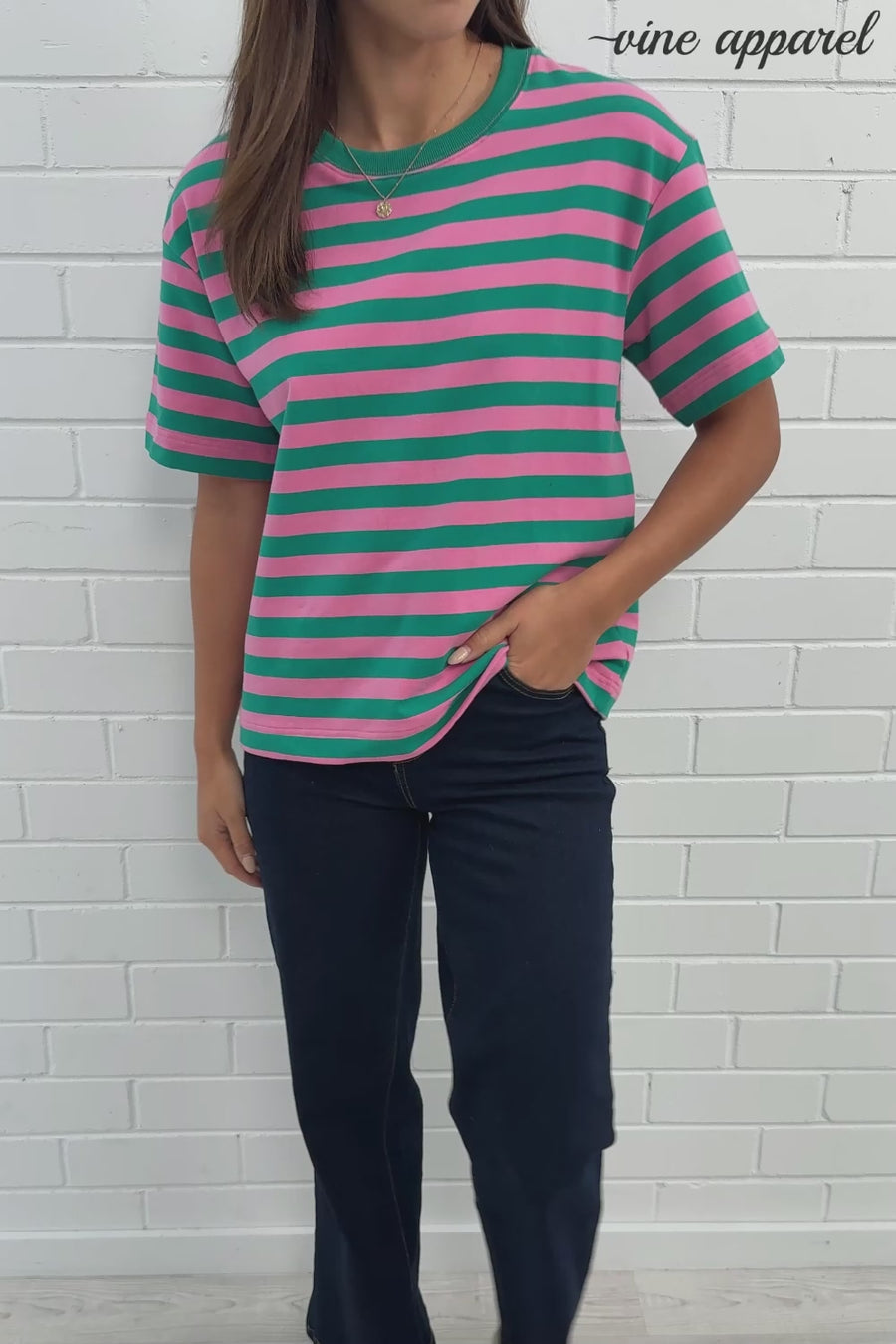 Pink Green Stripe
