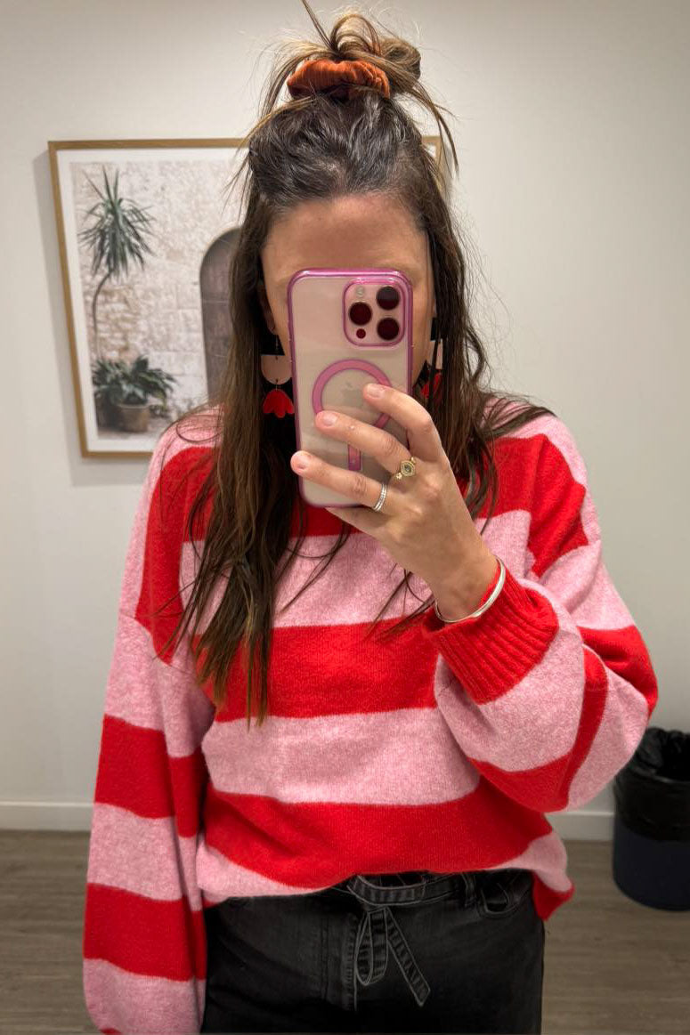 Pink Red Stripe
