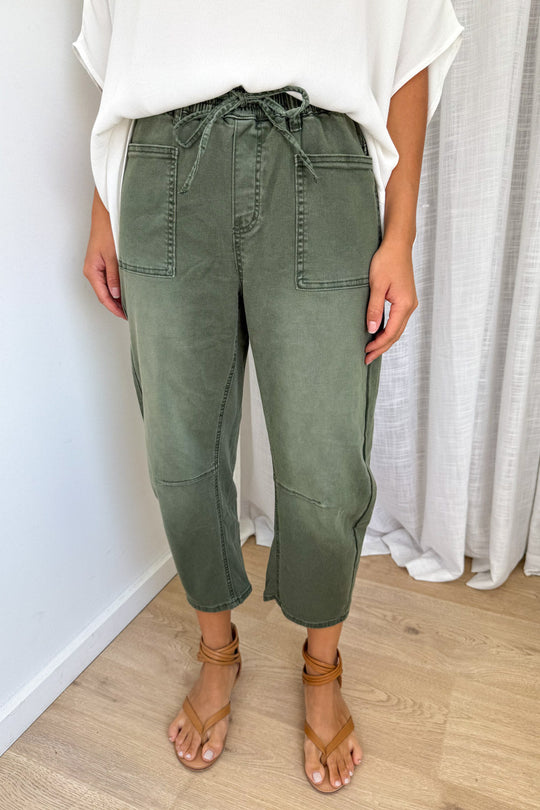 Woman wearing vine apparel jeans