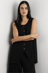 Alani Sleeveless Button Knit Vest Black