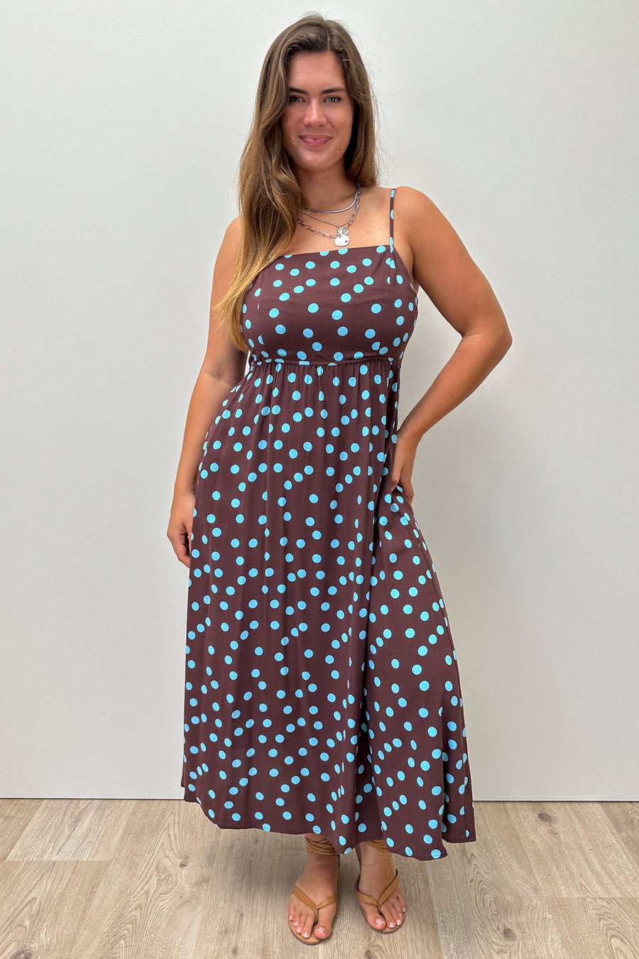 Chocolate Blue Polka Dot