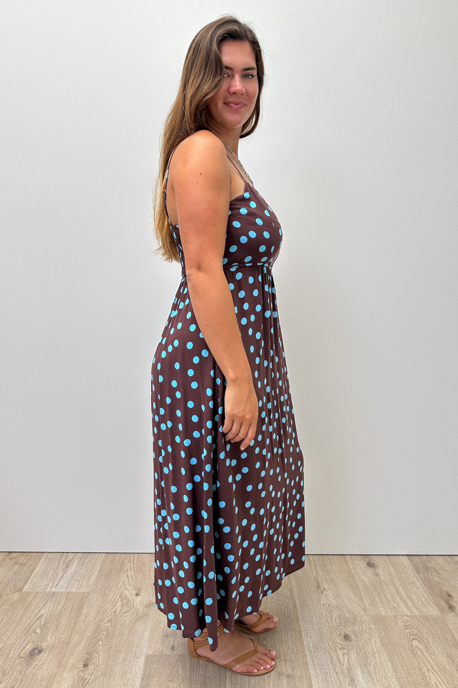 Chocolate Blue Polka Dot