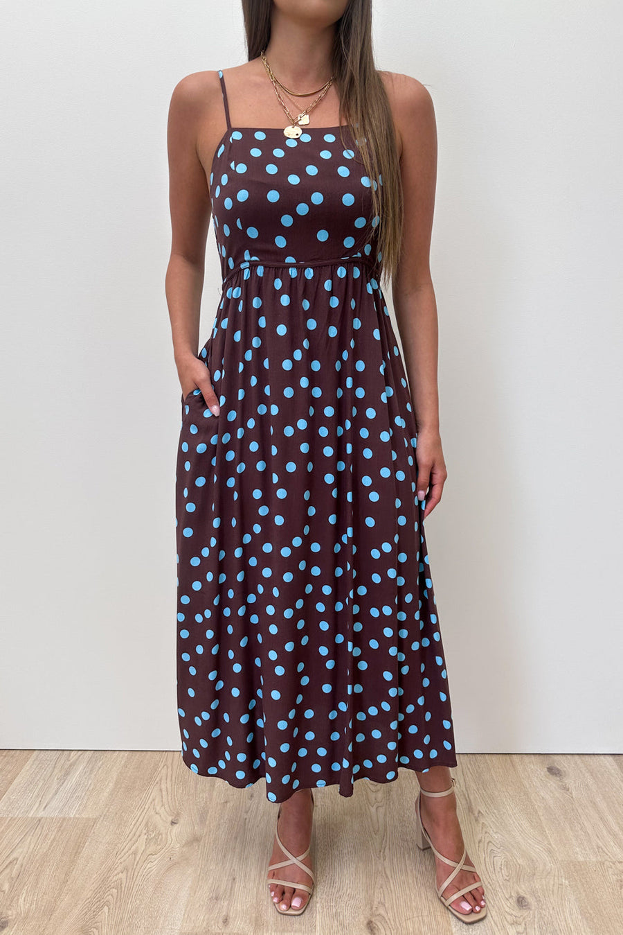 Chocolate Blue Polka Dot