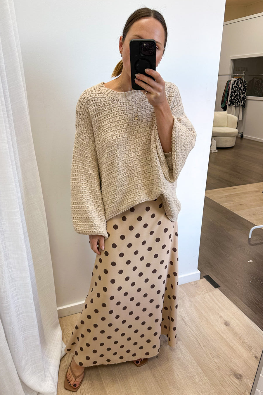 Beige Polka Dot