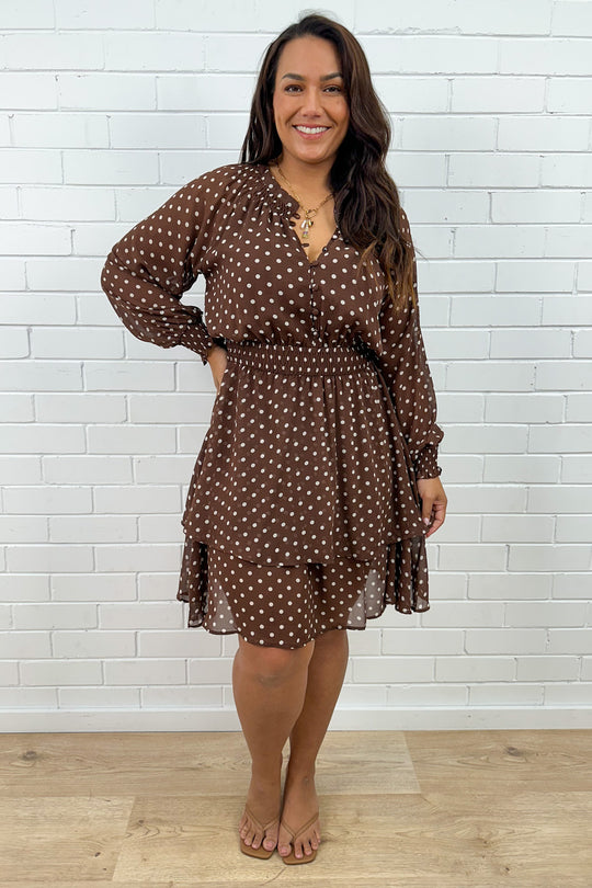 princess polly baby blue dress Brown Polka Dot Dresses for Women - Up to 30% off