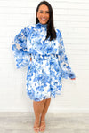 Blue White Floral