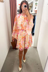 Orange Pink Floral