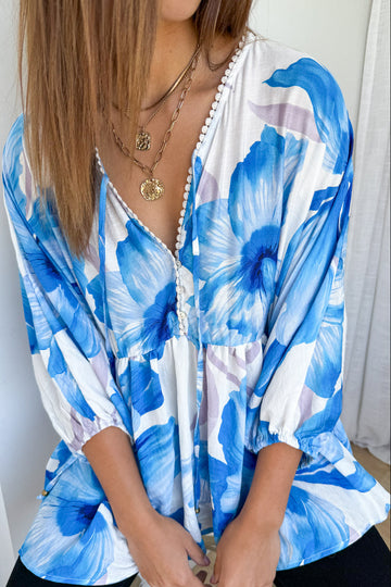 Blue White Floral: kym