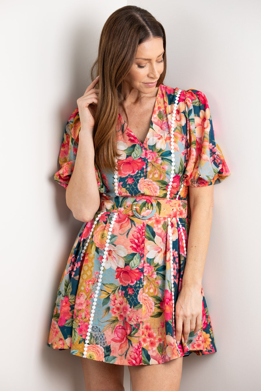 Fuchsia Teal Floral