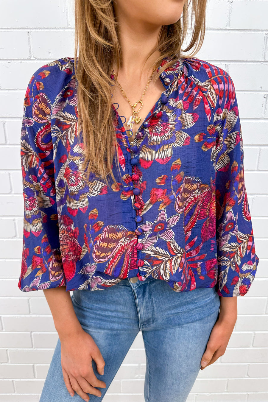 Blue Sketch Floral