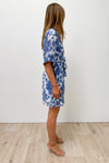 White Blue Floral