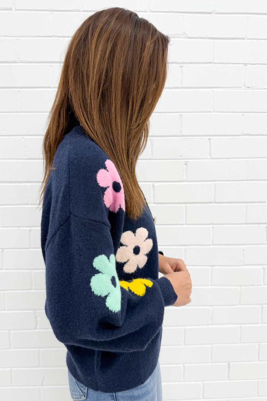 Navy Multi Flower
