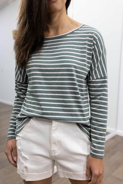 Green White Stripe