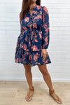 Navy Peach Floral