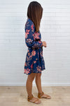 Navy Peach Floral