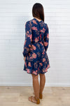 Navy Peach Floral