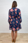 Navy Peach Floral
