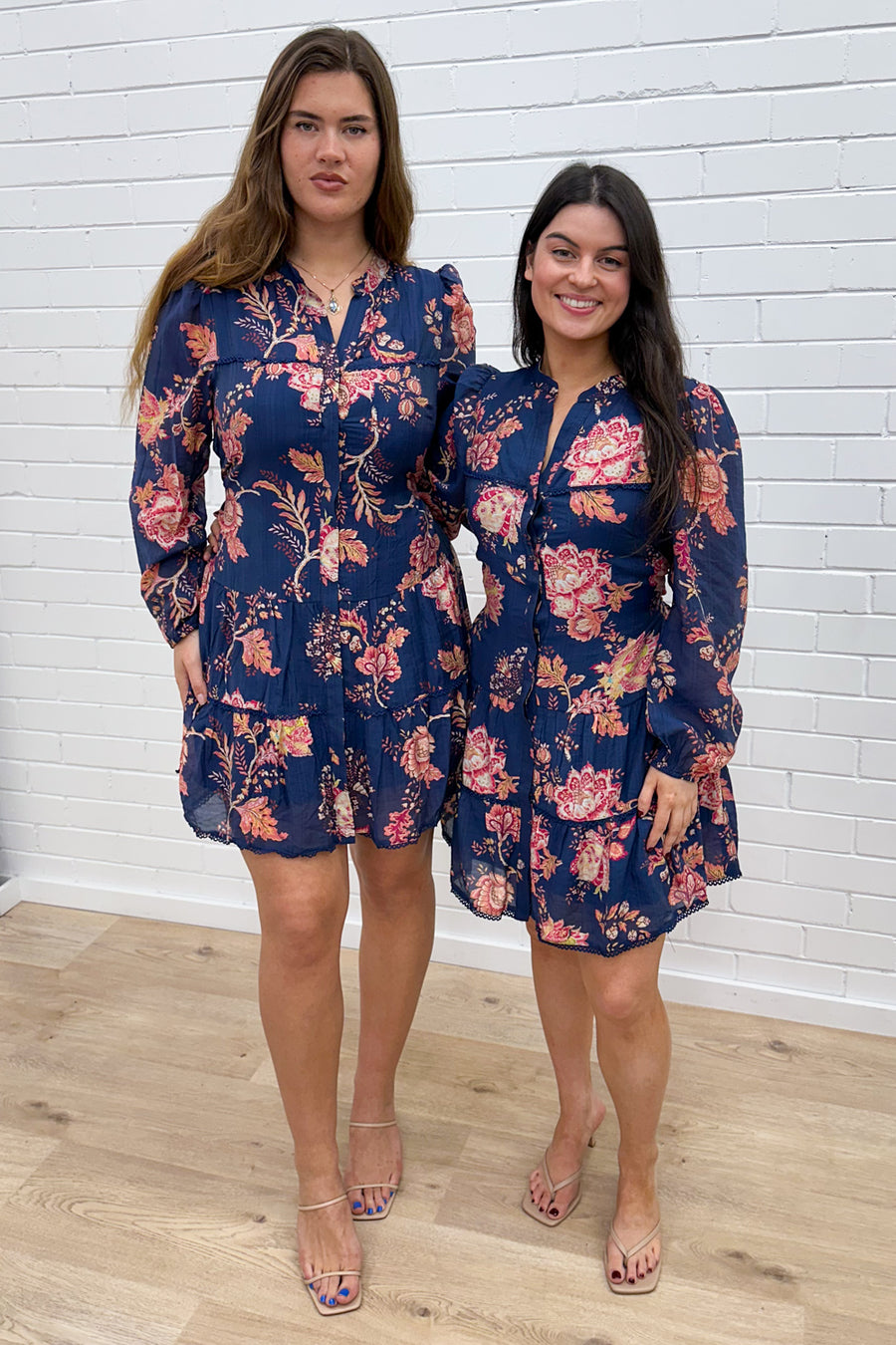 Navy Peach Floral