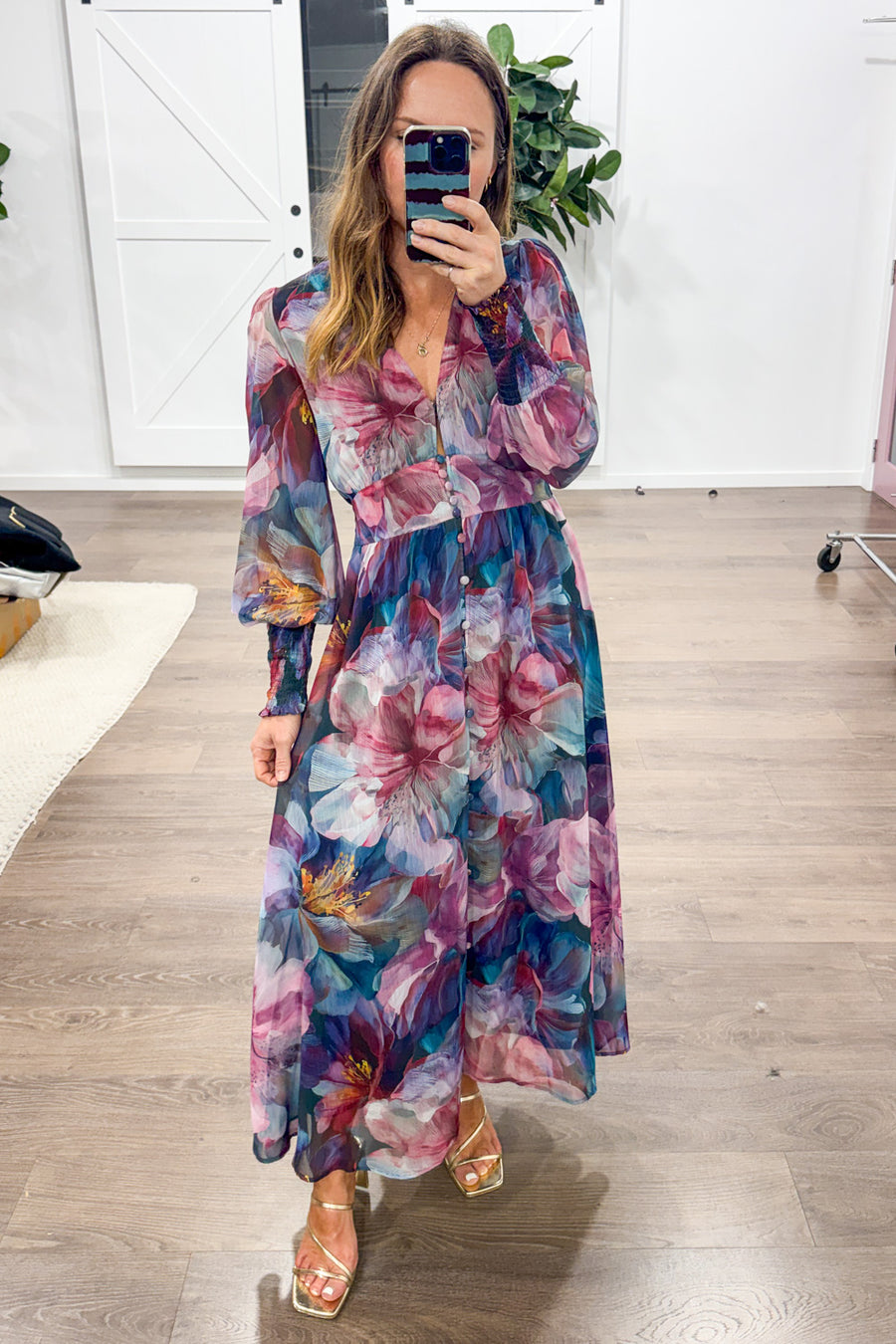 Pink Teal Floral