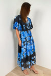 Black Blue Floral
