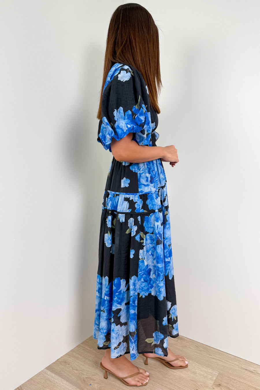 Black Blue Floral