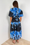 Black Blue Floral