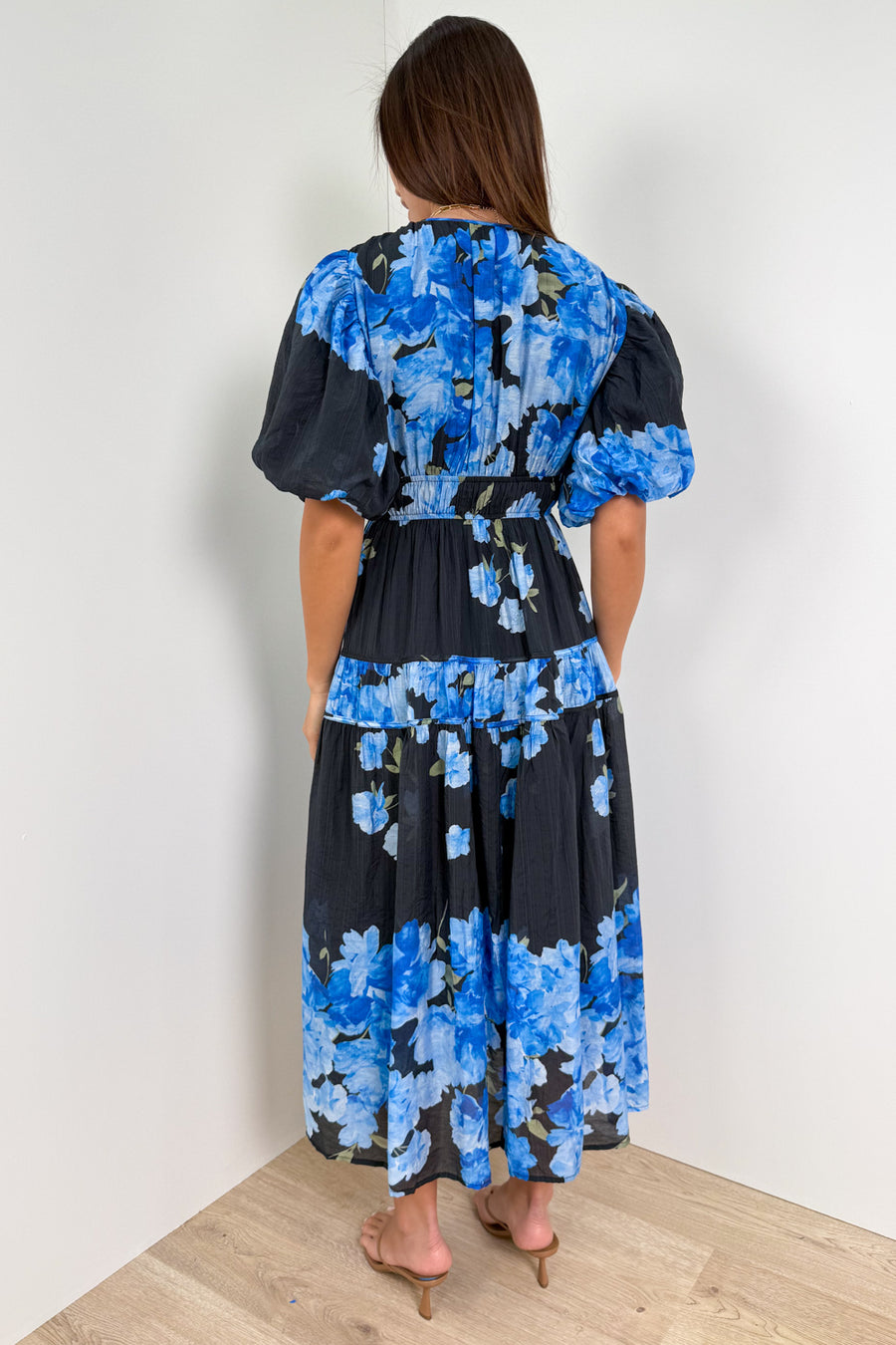 Black Blue Floral