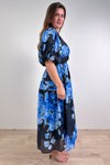 Black Blue Floral