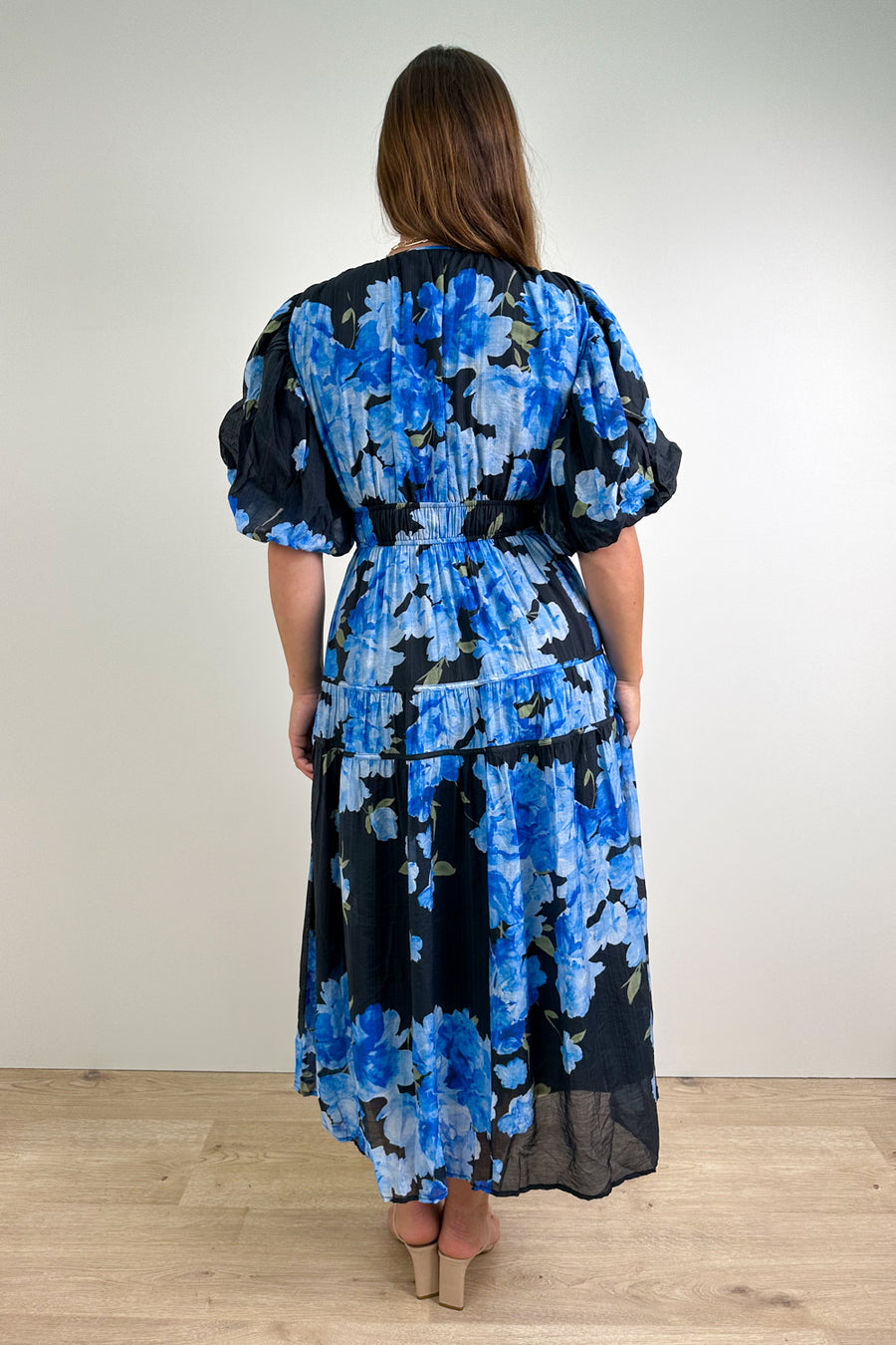 Black Blue Floral