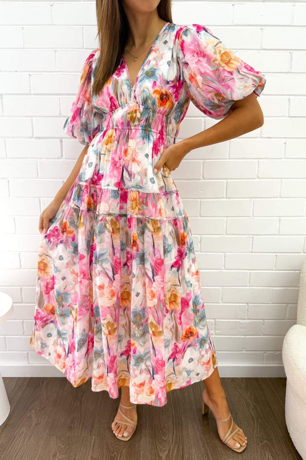 Clairemont Dress in Watercolour Floral print