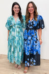 Black Blue Floral