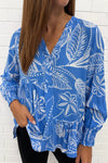 Blue Palm Print
