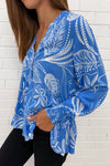 Blue Palm Print