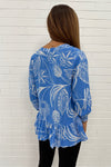 Blue Palm Print