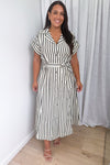Cream Black Stripe