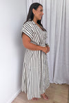 Cream Black Stripe