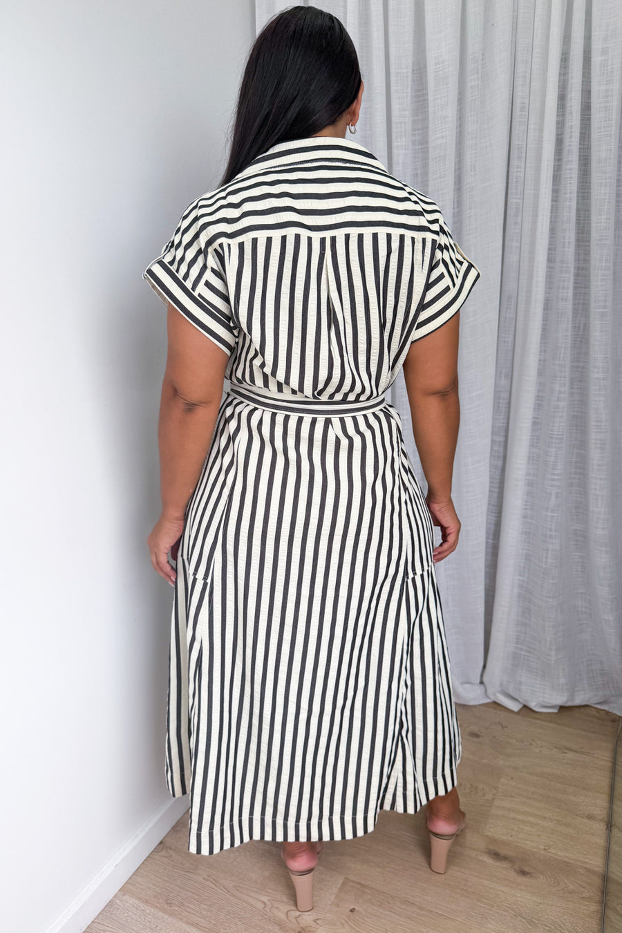Cream Black Stripe
