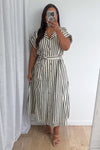Cream Black Stripe