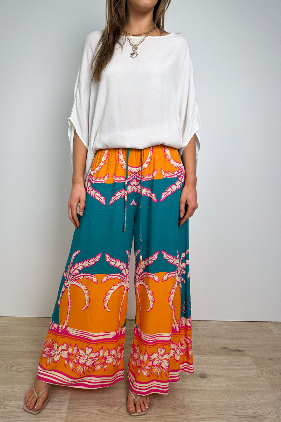 Teal Orange Palm