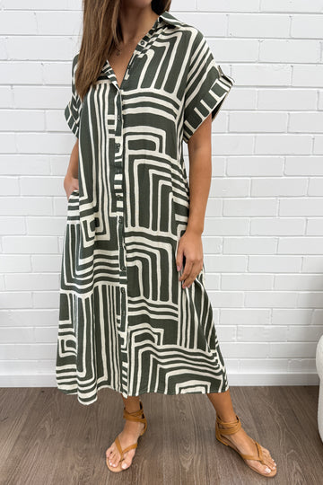 Khaki Cream Geo: kym
