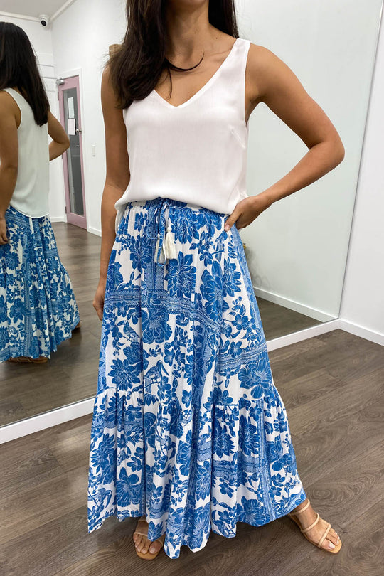 Blue White Floral