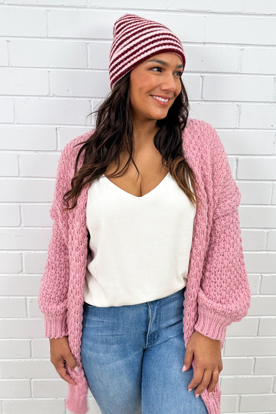 Pink Burgundy Stripe