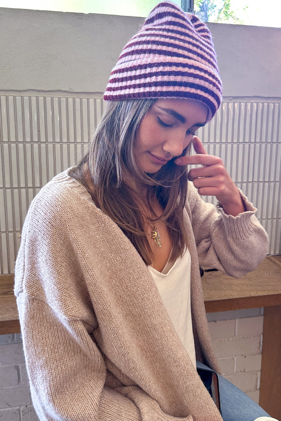 Pink Burgundy Stripe
