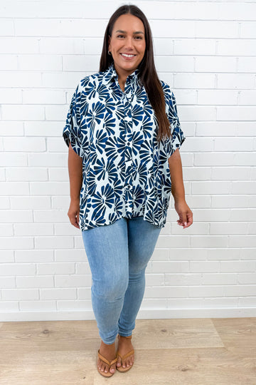 Navy White Print: ash