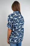 Navy White Print
