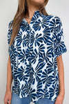 Navy White Print