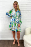 Blue Green Floral