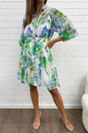 Blue Green Floral