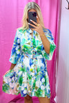 Blue Green Floral